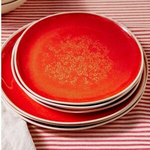 Dakota Melamine Red Dinner Plates set of 4
